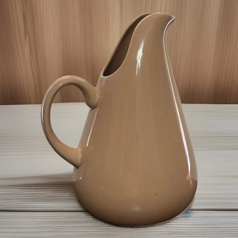 Russel Wright Oneida Coral Speckled Stoneware Pitcher Mid Century Modern Design
